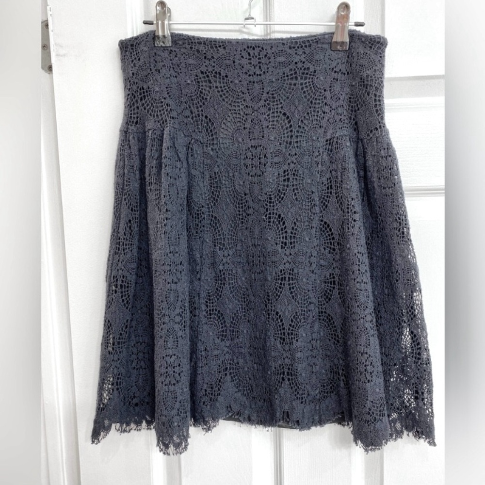 Club Monaco Black Crochet Lace Skirt